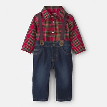 Baby Boy Carter’s 2 pc Holiday Long-Sleeve Bodysuit & Pants Set