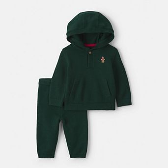 Baby Boys Carter’s 2 pc Gingerbread Long-Sleeve Hooded Top & Pants Set