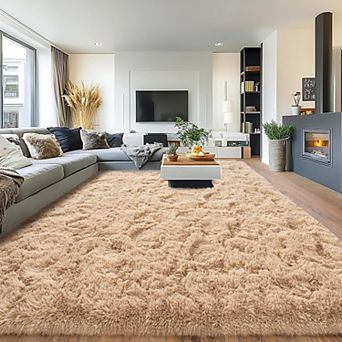 Fluffy Shag Area Rug, Soft Non-Slip Carpet for Living Room Bedroom Kids