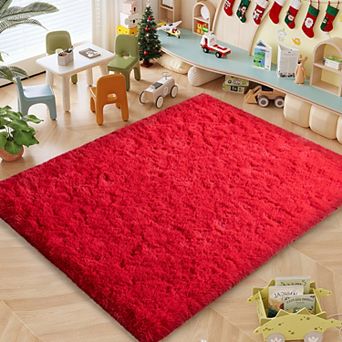 Fluffy Shag Area Rug, Soft Non-Slip Carpet for Living Room Bedroom Kids