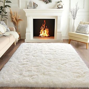 Fluffy Shag Area Rug, Soft Non-Slip Carpet for Living Room Bedroom Kids