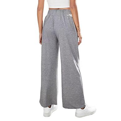 Women's Yoga Pants with Pockets Casual Loose Lounge Wide Leg High Waisted Drawstring Sweatpants