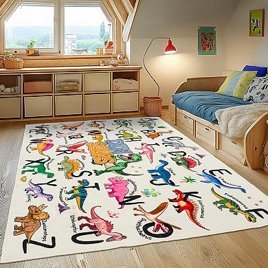 Kids ABC Educational Area Rug, Soft Floor Mat for Boys Girls Kindergarten