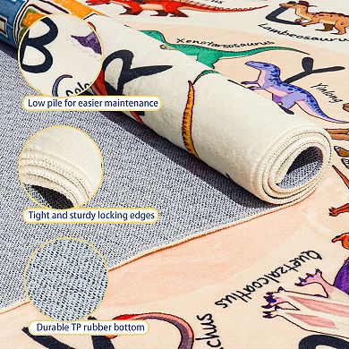 Kids ABC Educational Area Rug, Soft Floor Mat for Boys Girls Kindergarten