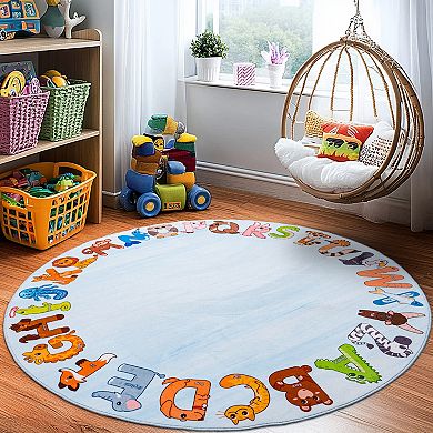 Kids ABC Educational Area Rug, Soft Floor Mat for Boys Girls Kindergarten