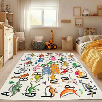 Kids ABC Educational Area Rug, Soft Floor Mat for Boys Girls Kindergarten