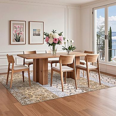 FairOnly Boho Style Area Rug Machine Washable Non Slip Non Shedding Low Pile Rug for Living Room