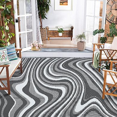 Garvee Washable Modern Abstract Reversible Outdoor Rug for RV Patio & Pool