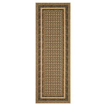 FairOnly Geometric Border Area Rug Non Slip Machine Washable Low Pile Rug for Dining Room Entryway