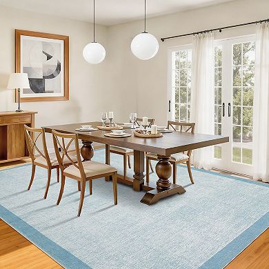 Garvee Modern Solid Color Area Rug Washable Low Pile Non Slip Floor Rug for Bedroom Dining Room