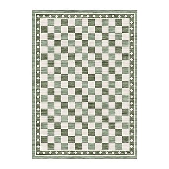 Garvee Geometric Checkered Area Rug Machine Washable Non Slip Low Pile Rug for Dining Room Kitchen