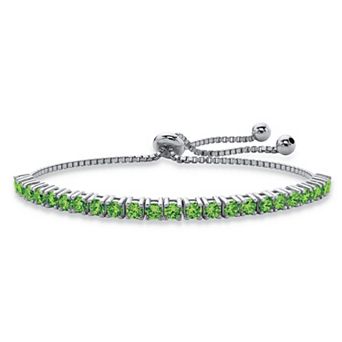 PalmBeach Jewelry Silvertone Simulated Birthstone Bolo Bracelet