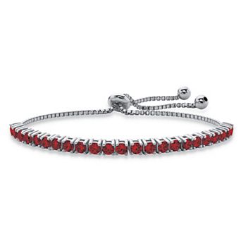PalmBeach Jewelry Silvertone Simulated Birthstone Bolo Bracelet
