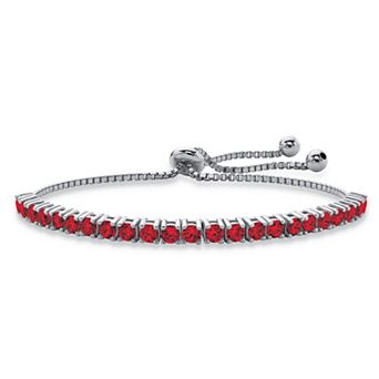 PalmBeach Jewelry Silvertone Simulated Birthstone Bolo Bracelet