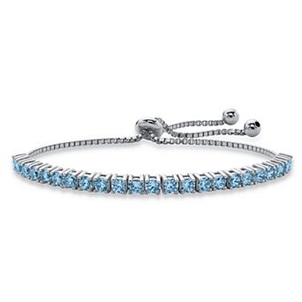 PalmBeach Jewelry Silvertone Simulated Birthstone Bolo Bracelet