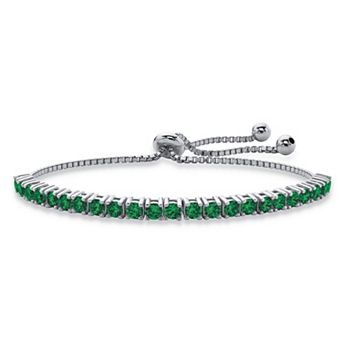 PalmBeach Jewelry Silvertone Simulated Birthstone Bolo Bracelet