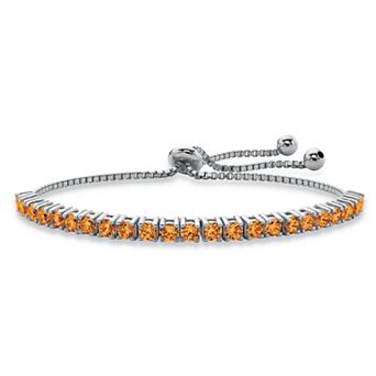 PalmBeach Jewelry Silvertone Simulated Birthstone Bolo Bracelet