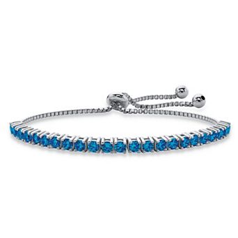 PalmBeach Jewelry Silvertone Simulated Birthstone Bolo Bracelet