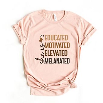 She Is Melanated - Women's Short Sleeve Graphic T-Shirt