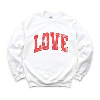 Love Varsity Arched Distressed - Women's Graphic Sweatshirt