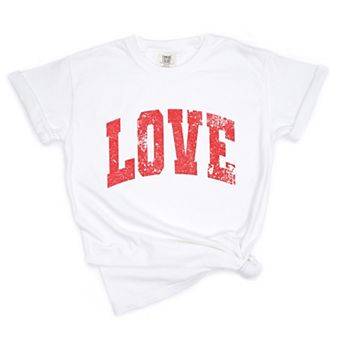 Love Varsity Arched Distressed - Women's Garment Dyed Graphic T-Shirt