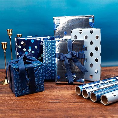 Great Ambitions 4-Pack Gift Wrap Design,17.5" X 180" (15' Ft.) Inch Sheet Wrapping Paper