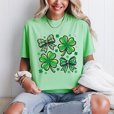 Clover Stars Coquette - Women's Garment Dyed Graphic T-Shirt