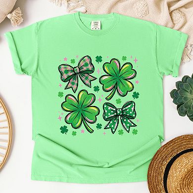 Clover Stars Coquette - Women's Garment Dyed Graphic T-Shirt