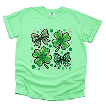 Clover Stars Coquette - Women's Garment Dyed Graphic T-Shirt
