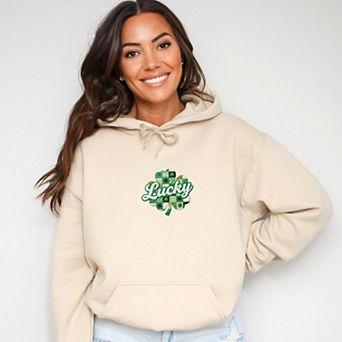 Lucky Clover Patchwork Print - Women's Graphic Hoodie