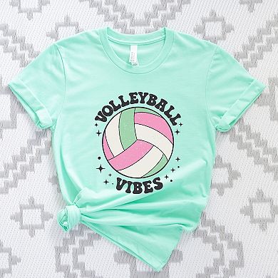 Vintage Volleyball Vibes - Women's Short Sleeve Graphic T-Shirt