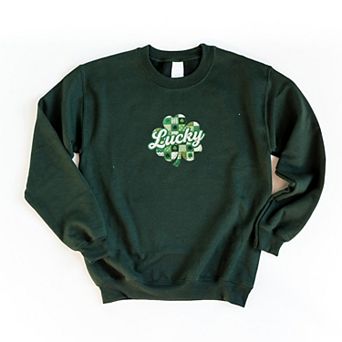 Lucky Clover Patchwork Print - Women's Graphic Sweatshirt
