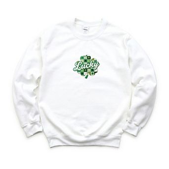 Lucky Clover Patchwork Print - Women's Graphic Sweatshirt