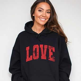 Love Varsity Arched Distressed - Women's Graphic Hoodie
