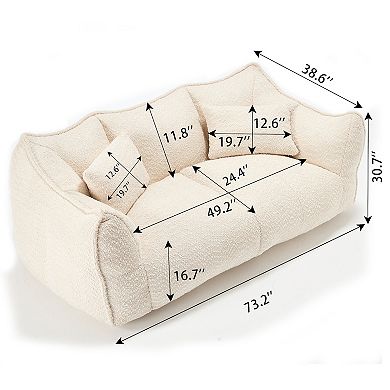 Merax Chenille Bean Bag Chair Loveseats