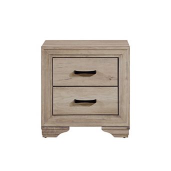 Contemporary Bedroom Furniture 1 pc Nightstand of Drawers Natural Finish Melamine Laminate Bed Side