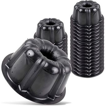 Great Ambitions Bakeable Plastic Mini Flan Molds Pan,Baking Pan With Non-Stick Silicone,Reusable Non