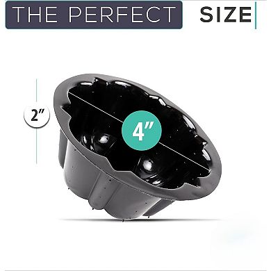 Great Ambitions Bakeable Plastic Mini Flan Molds Pan,Baking Pan With Non-Stick Silicone,Reusable Non