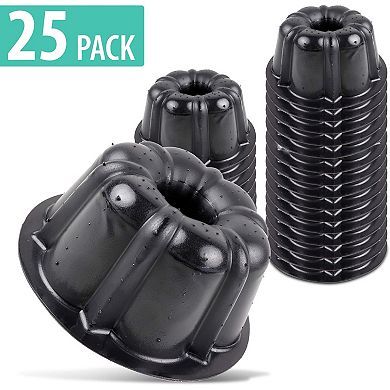 Great Ambitions Bakeable Plastic Mini Flan Molds Pan,Baking Pan With Non-Stick Silicone,Reusable Non