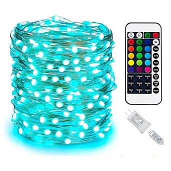Great Ambitions Color Changing Fairy String Lights USB Silver Wire Lights with Remote and Timer