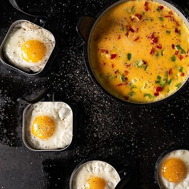 Great Ambitions Egg & Omelet Ring Kit (7 Piece Set)Non Stick Silicone Cooker Mold for Pancake