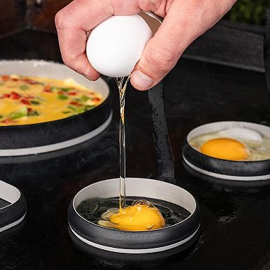 Great Ambitions Egg & Omelet Ring Kit (7 Piece Set)Non Stick Silicone Cooker Mold for Pancake