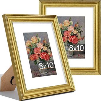 Great Ambitions Ornate Vintage Photo Frame,Display 5x7 Pictures with Mat or 8x10 without Mat
