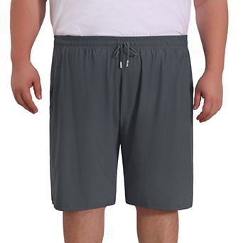 Men's Big & Tall Sport Shorts Zipper Pockets Above Knee Drawstring Waist Shorts