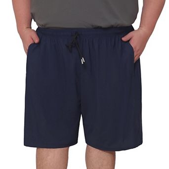Men's Big & Tall Sport Shorts Zipper Pockets Above Knee Drawstring Waist Shorts