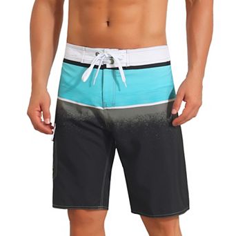 Summer Colorblock Beach Shorts for Men's Drawstring Shorts with Side Pocket