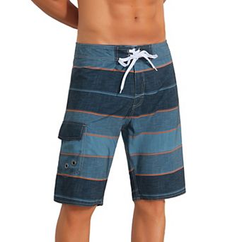 Summer Colorblock Beach Shorts for Men's Drawstring Shorts with Side Pocket