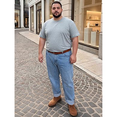 Men's Big & Tall Crew Neck T-Shirts Short Sleeves Plain Casual T-Shirt