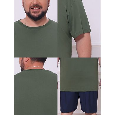 Men's Big & Tall Crew Neck T-Shirts Short Sleeves Plain Casual T-Shirt