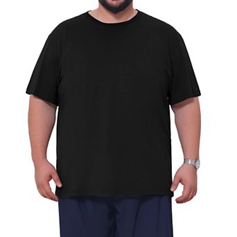 Men's Big & Tall Crew Neck T-Shirts Short Sleeves Plain Casual T-Shirt